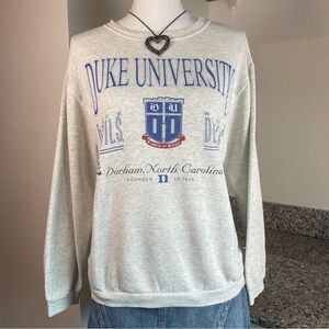 Vintage 90s Grey Duke University Large Woman Crewneck Sweatshirt